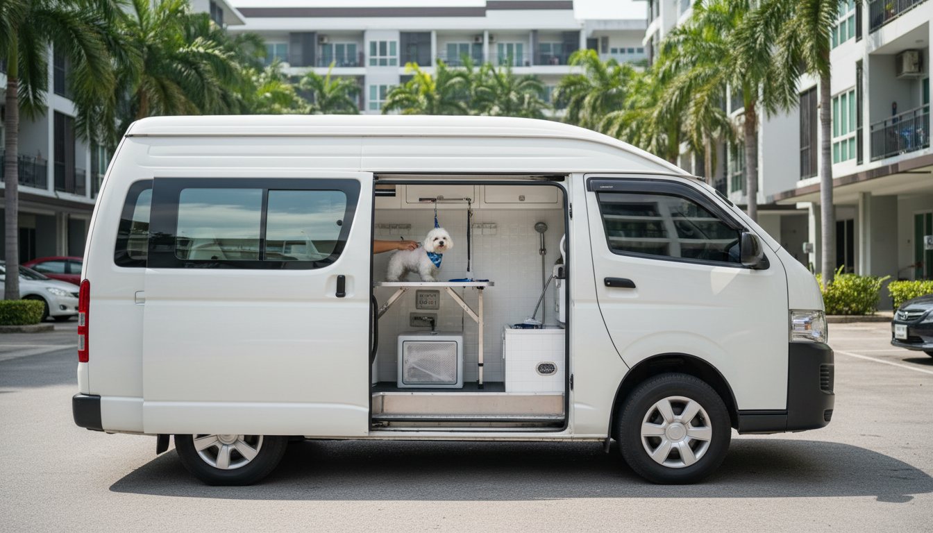 รถอาบน้ำตัดขนเดลิเวอรี่ ถึงคอนโดคุณ (กรุงเทพ) เริ่มต้น 600 บาท